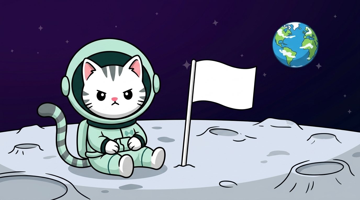 Astronaut cat on the moon